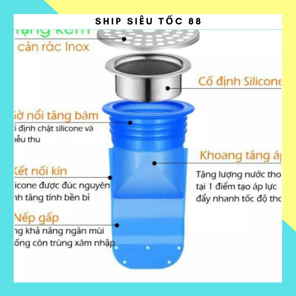 Bịt nắp bồn rửa, cống thoát nước ngăn mùi hôi, côn trùng 88146 SHIP SIÊU TỐC 88