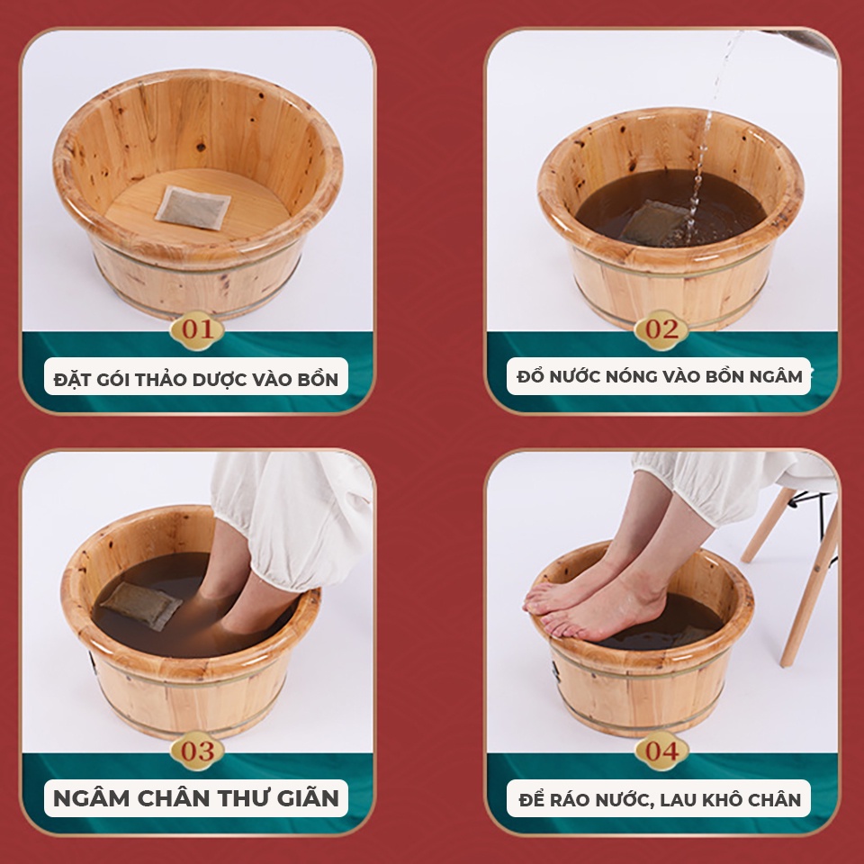 Thảo Dược 28 Vị Tắm Ngâm Chân Thải Độc, Giải Cảm, An Thai, Xương Khớp, Mất Ngủ, Lạnh Tay Chân Dạng Túi Lọc