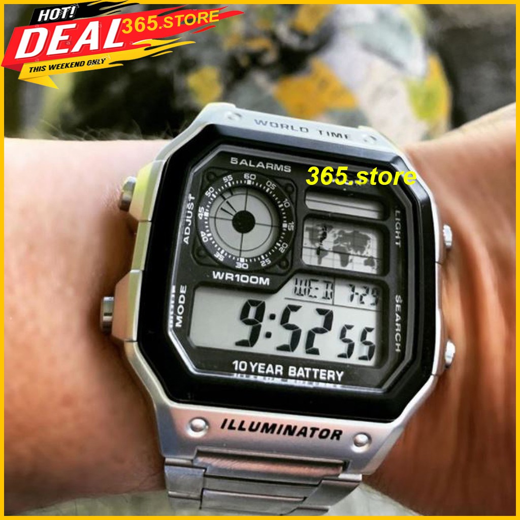 Đồng Hồ Nam AE-1200, Kiểu Dáng Classic Chống Nước, Dây Thép Không Gỉ, Bảo Hành 12 Tháng | BigBuy360 - bigbuy360.vn