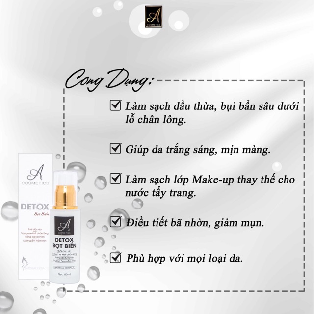 Detox Bọt Biển - Mặt nạ Thải Độc Tố, khử chì, hỗ trợ ngăn ngừa mụn, làm trắng da, 80ml | BigBuy360 - bigbuy360.vn
