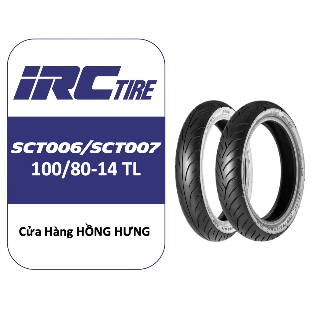Lốp IRC Inoue 100/80-14 TL SCT-006 (Lốp trước xe Honda PCX New)