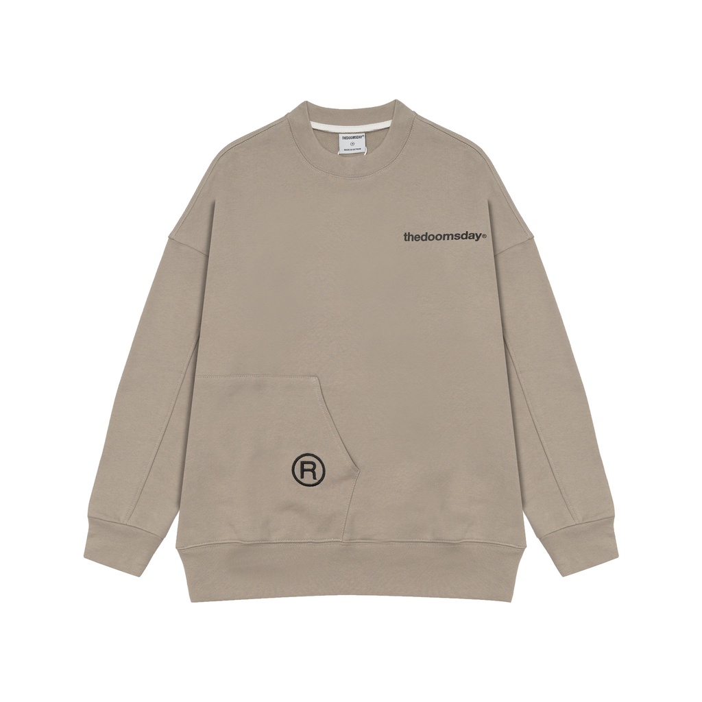 TDD HALF POCKET SWEATER - DARK BEGIE (Áo tay dài)