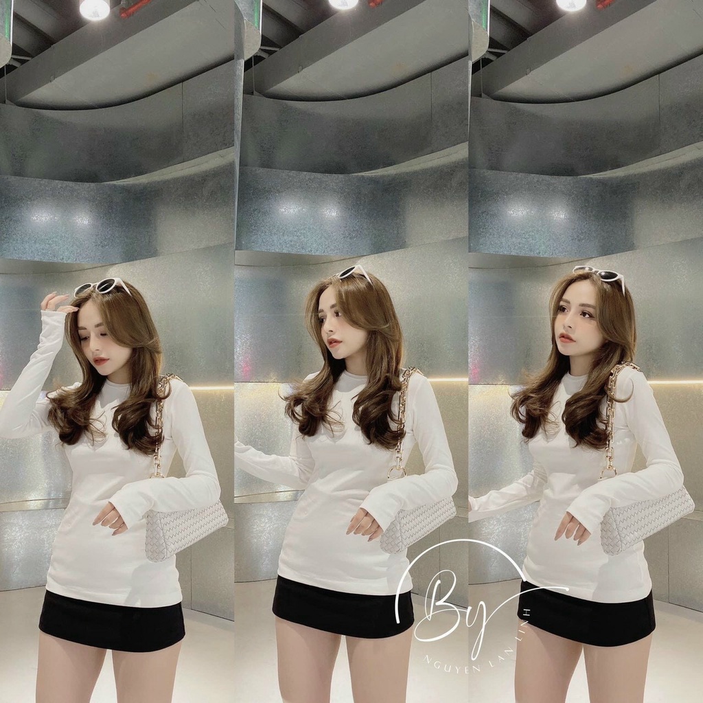 Áo thun zip dài tay sỏ ngón, áo thun ôm body mẫu mới nhất 2021 | BigBuy360 - bigbuy360.vn