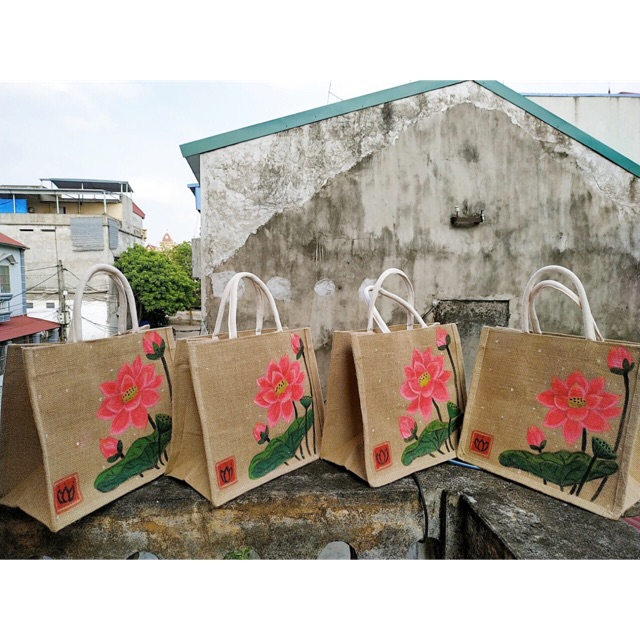 TÚI MERCI HOA SEN ĐỎ THIẾT KẾ