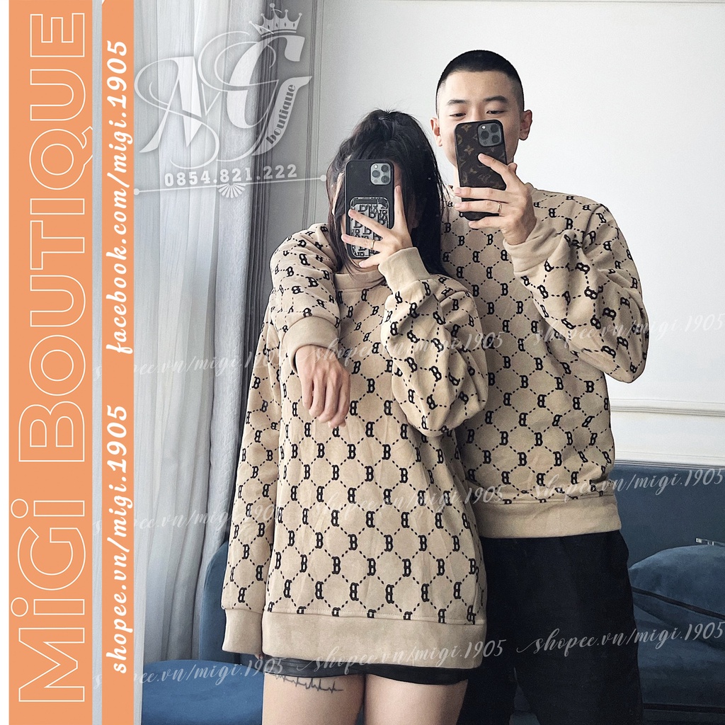 0090SS Áo sweeter nỉ M_L_B nam nữ fullsize tag mac đầy đủ in chữ tràn viền [Có ảnh thật]
