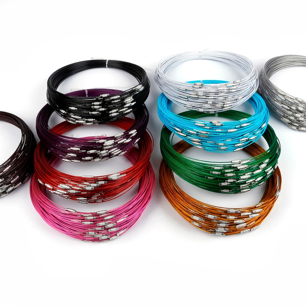 Set 10 dây thép không gỉ 46cm làm dây chuyền trang sức thủ công