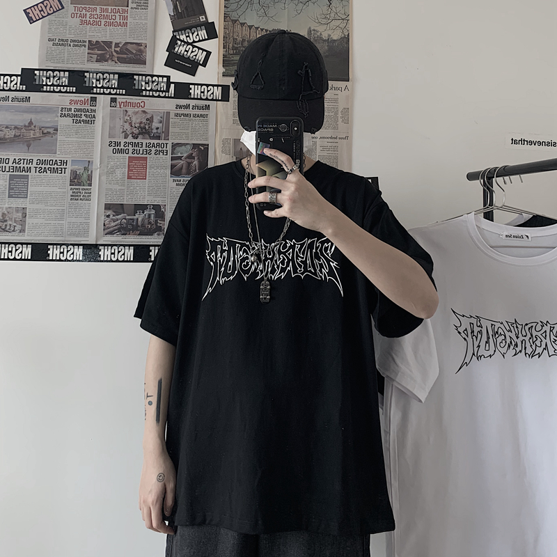 Áo Thun Tay Lửng In Chữ Cá Tính Thời Trang 192004Áo Thun Phong Cách Hàn Quốc Đơn Giản Cho Nam Nữ