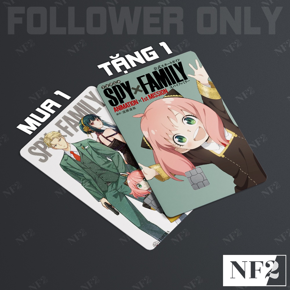 SPY x FAMILY - Decal Sticker Thẻ ATM (Thẻ Chung Cư, Thẻ Xe, Credit, Debit Cards) Miếng Dán Trang Trí NF2 Cards