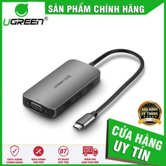 Cáp USB type-C sang VGA/ Hub USB 3.0 Ugreen 50210 chính hãng ✔HÀNG CHÍNH HÃNG ✔