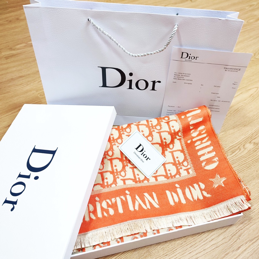 (CAO CẤP) Khăn Quàng cổ dior fullbox khăn choàng dạ ép lông cừu cashmere Khăn len làm quà tặng sang trọng lịch