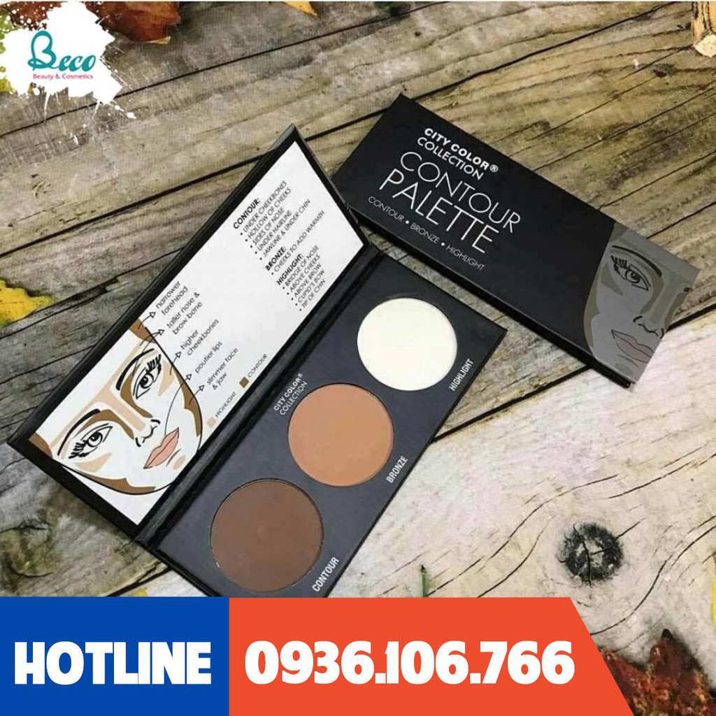 Bảng Phấn Tạo Khối Và Highlight 3 ô City Color Contour Palette  - Phụ Nữ Làm Đẹp - Hàng nhập khẩu