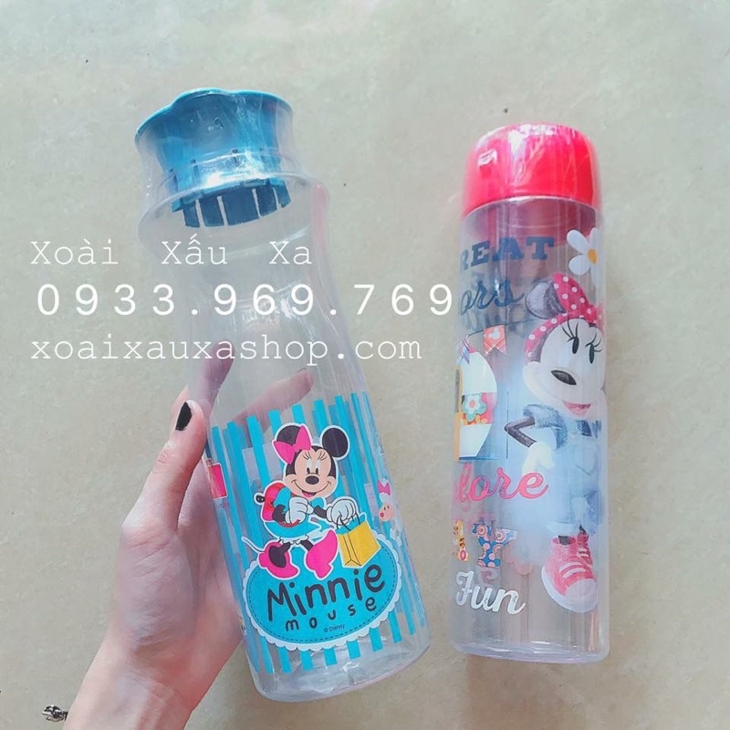 bình nước nhựa 1 lít hình chuột mickey minnie mouse disney Thailand