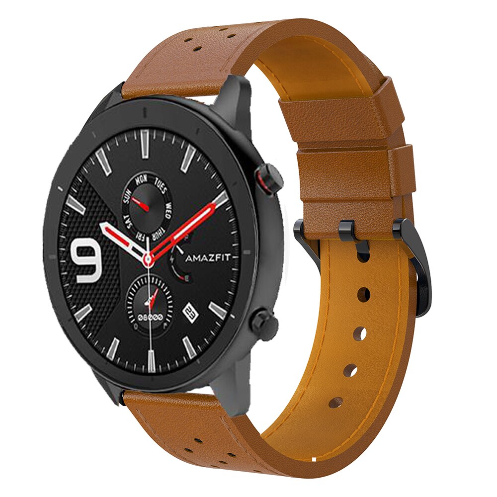 Dây Đeo Bằng Da Thật Cho Đồng Hồ Thông Minh Huami Amazfit Gtr2 Gtr 47mm Strap Stratos 2 3 22mm