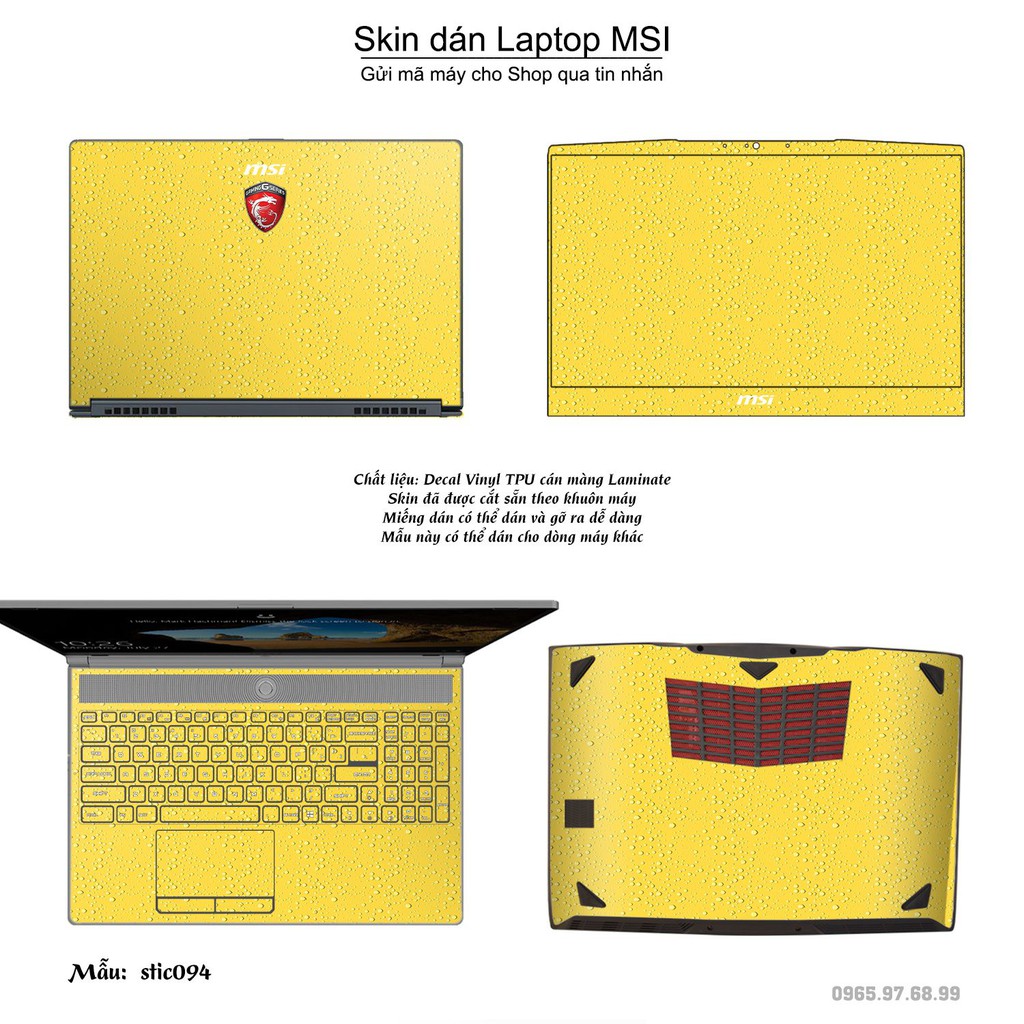Skin dán Laptop MSI in hình Hoa văn sticker _nhiều mẫu 16 (inbox mã máy cho Shop)