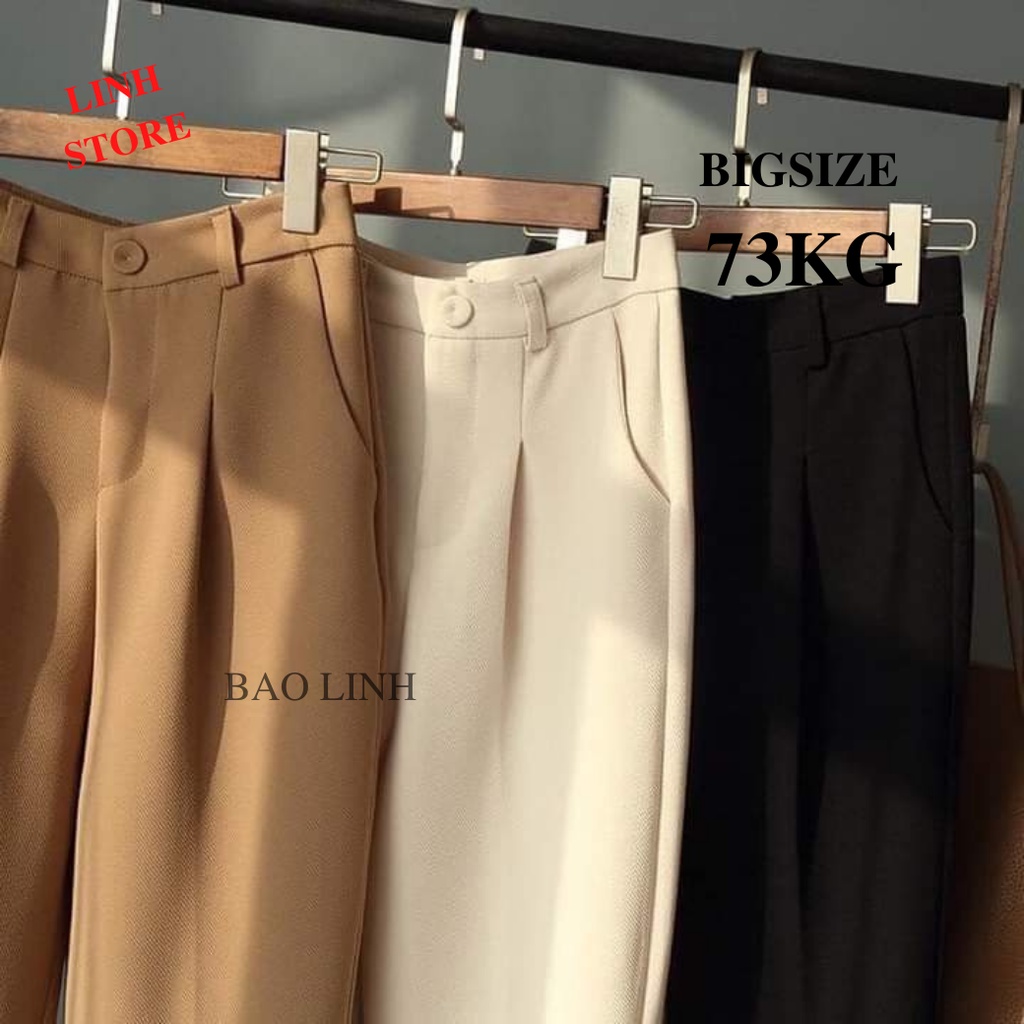 Quần Tây Nữ Lưng Cao Bigsize Công Sở, Quần Baggy Nữ Đi Học Cạp Cao Khóa Thật