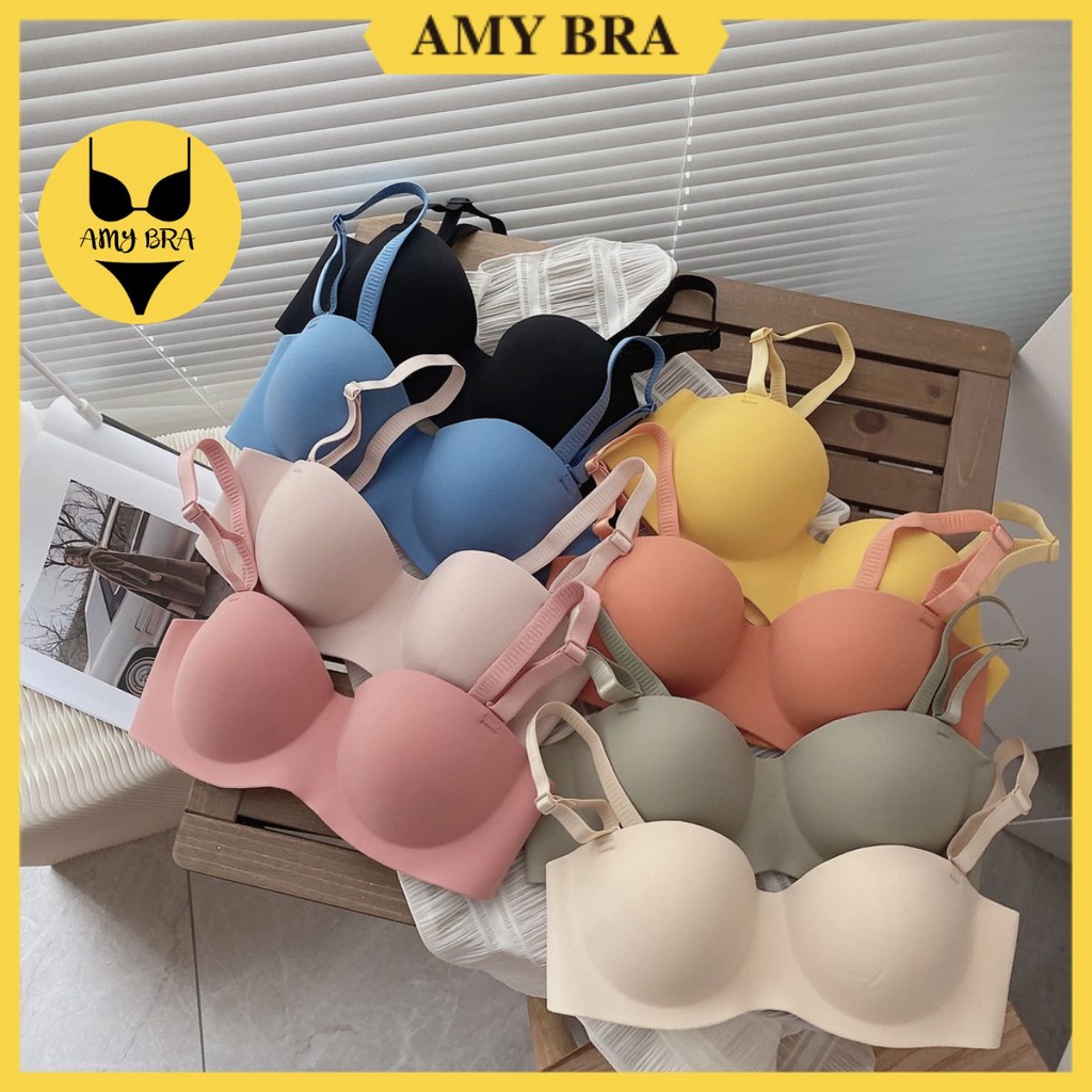 Áo Ngực Su Trơn - Áo Lót Nữ Không Gọng Trơn Mút Bàn Tay Thông Hơi AMYBRA A820