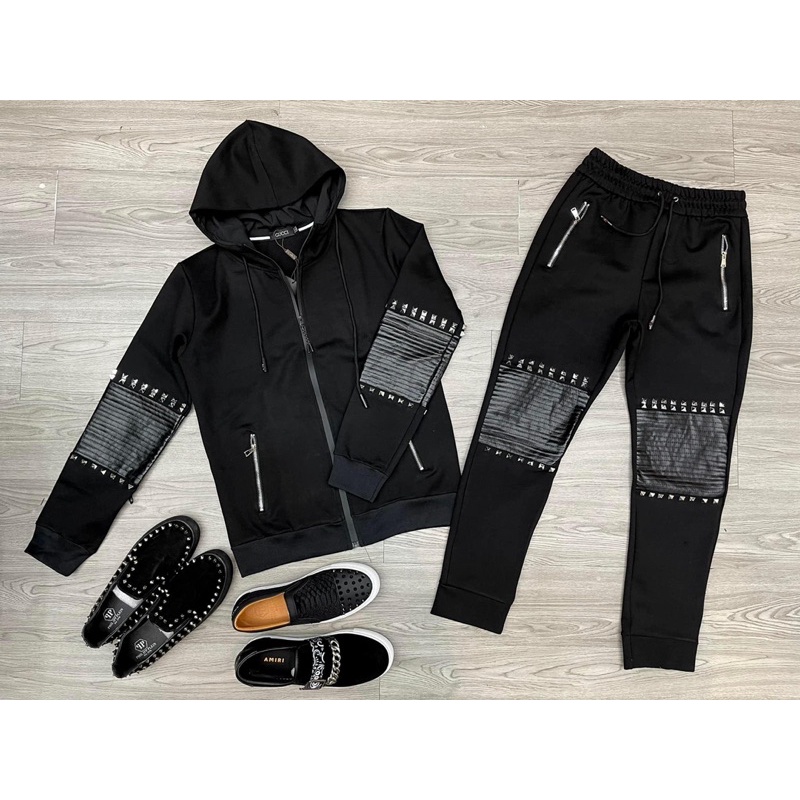 Áo khoác hoodie tán đinh