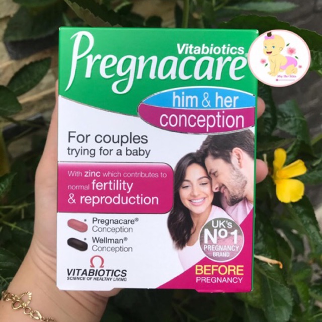 [Mã 253FMCGSALE giảm 100k đơn 500k] Viên thụ thai Pregnacare Him &amp; Her Uk 60 viên