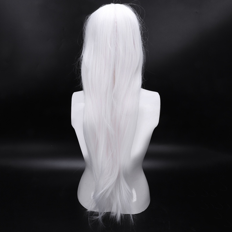 Bộ tóc giả dài thẳng màu trắng dùng để hóa trang nhân vật trong anime
