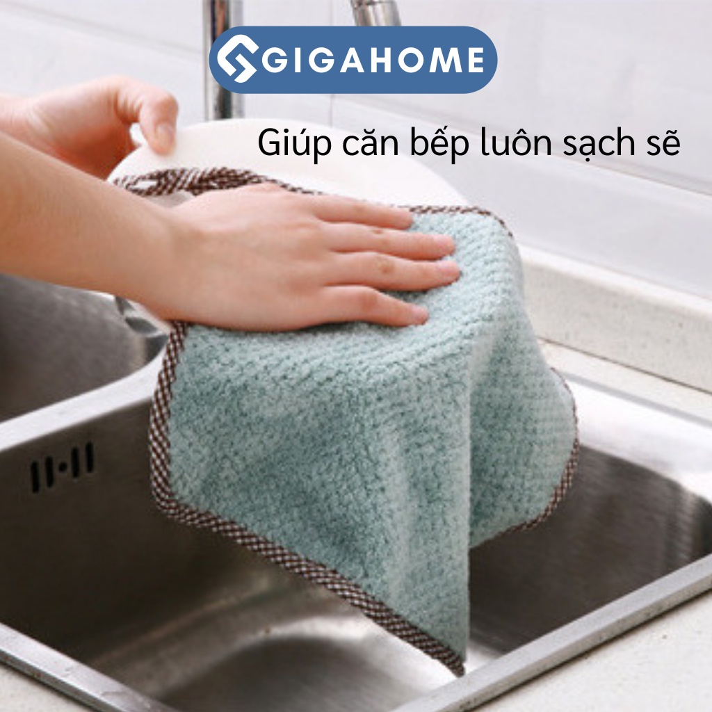 Khăn Nhà Bếp GIGAHOME 2 Mặt Lau Bát Đĩa Siêu Thấm Hút Có Móc Treo Tiện Lợi 7808