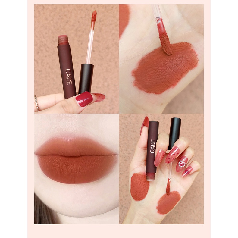 Set 4 son kem lì CACE mềm mịn hình trái tim làm quà tặng lễ tình nhân