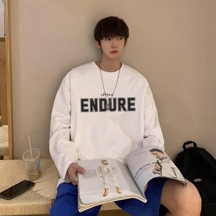 Áo Thun Tay Dài Cổ Tròn Dáng Rộng In Chữ Cỡ Lớn Thoải Mái Thời Trang Cho Nam Và Nữ M-5XL