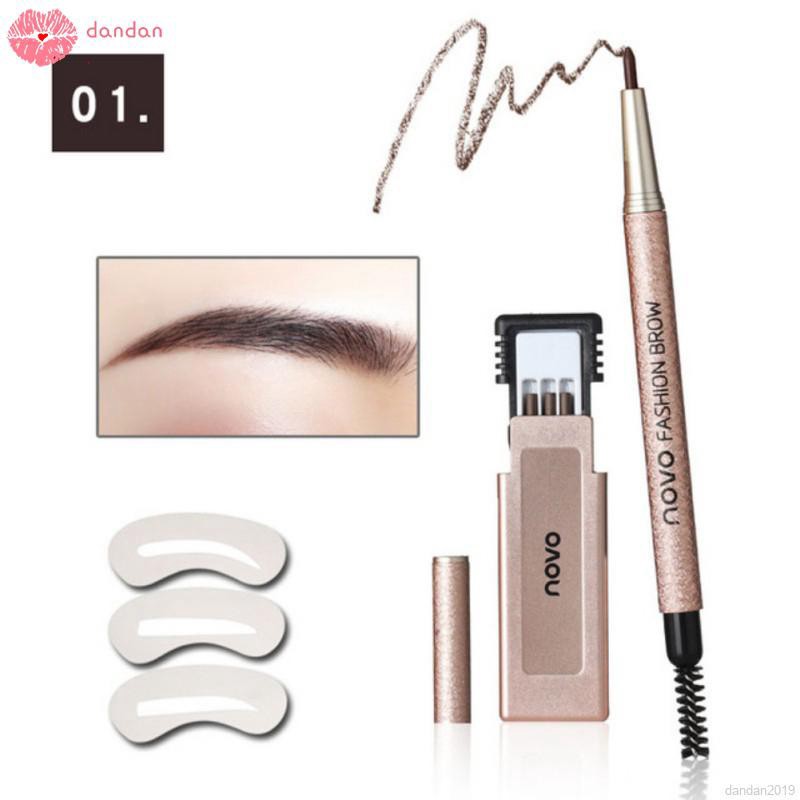 [Hàng mới về] Set chì kẻ mày NOVO 2 đầu có 3 lõi chì và 3 khuôn kẻ mày tiện lợi | BigBuy360 - bigbuy360.vn