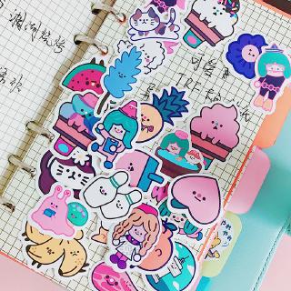 Miếng Dán Trang Trí Điện Thoại/ Sổ Tay/ Đồ Dùng Hình Cô Gái/ Mặt Cười/ Đám Mây Hoạt Hình Dễ Thương