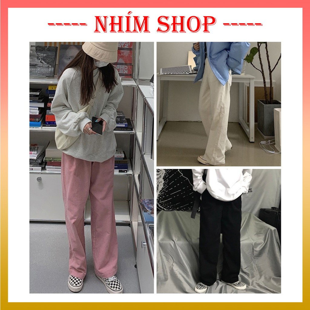 Quần nhung tăm ♥️ Quần ống rộng, quần ống rộng lưng cao ♥️ Quần ống rộng nữ, quần ống rộng nhung tăm - NhimShop QD01 | BigBuy360 - bigbuy360.vn