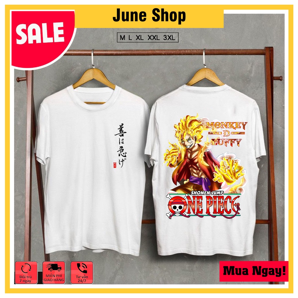 Áo Luffy Gear 5, Áo One Piece siêu độc màu đen, trắng cộc tay mới nhất, giá rẻ