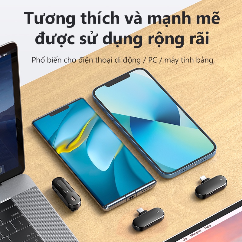 Micrô Lavalier không dây Đài phát thanh HD đa năng cho điện thoại di động / máy tính bảng / máy tính