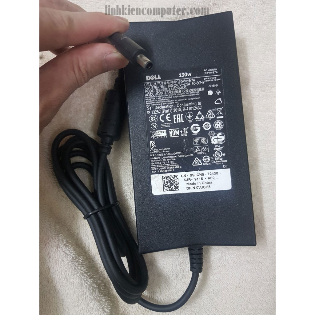 Adapter Slim Dell 130w (19.5v-6,7A) 4.5mm x 3.0 kim đầu nhỏ- sạc laptop dell slim 130w