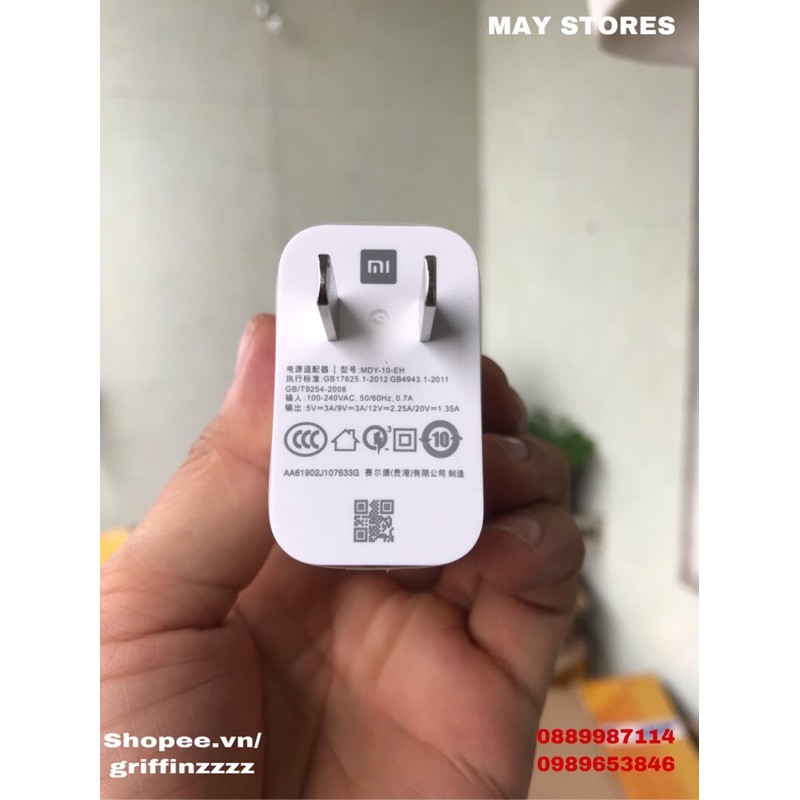 Củ sạc nhanh 27W zin Mi9, K20pro, K30 CH Xiaomi + cáp 27w Type C