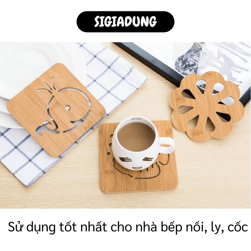 [SGD] Miếng Lót Nồi - Rế Kê Nồi, Ly, Chén Bằng Gỗ, Đế Lót Trang Trí Bàn Ăn 4208