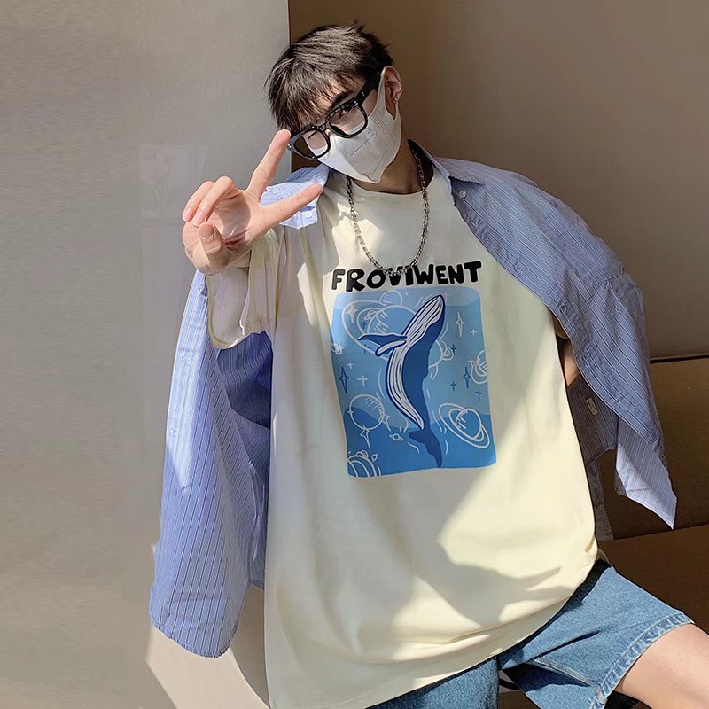 Áo Thun Tay Ngắn Dáng Rộng In Chữ Cỡ Lớn Thoải Mái Thời Trang Mùa Hè Cho Nam Và Nữ size M-5XL