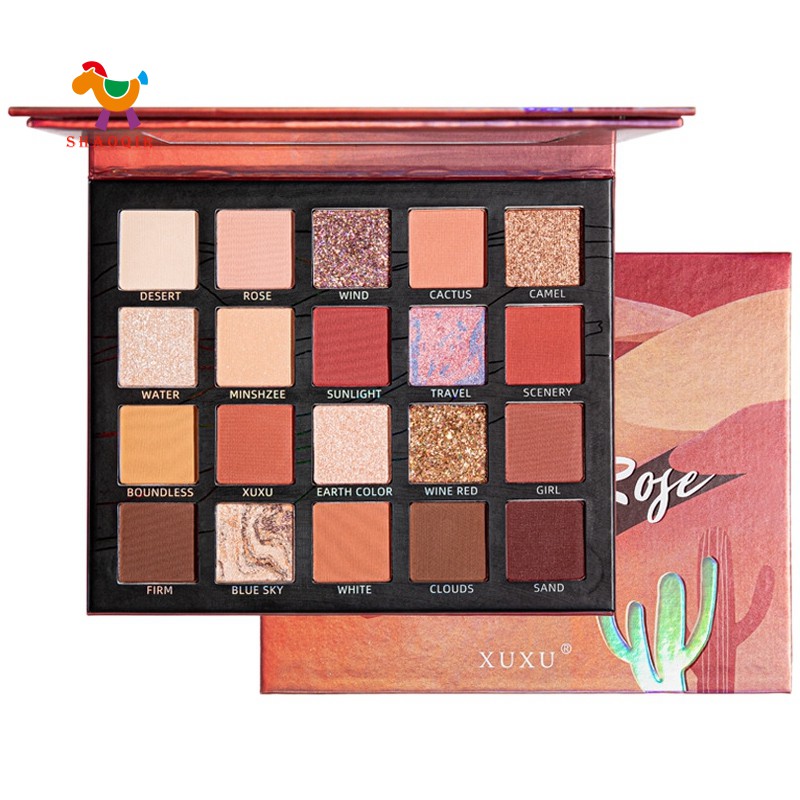 (Hàng Mới Về) Bảng Phấn Mắt Xuxu 20 Màu Tông Lì Và Kim Tuyến Lấp Lánh