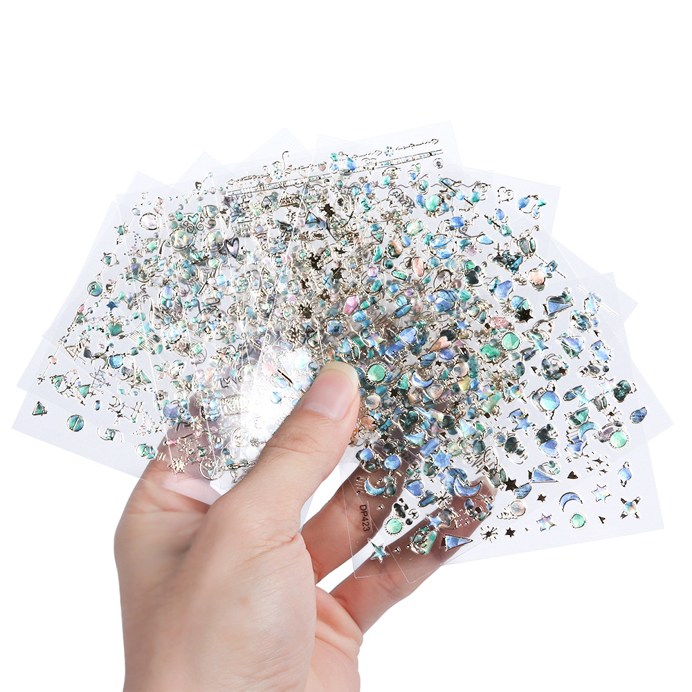 [Hàng mới về] Nhãn dán họa tiết dải ngân hà 3D bắt mắt thời trang dùng trang trí móng tay nghệ thuật