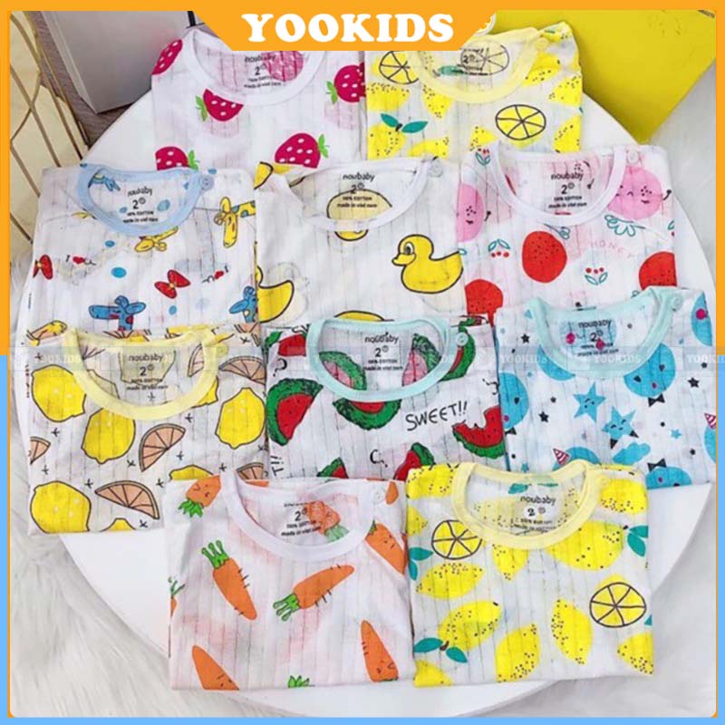 Bộ cộc tay cho bé trai bé gái YOOKIDS chất cotton giấy nhẹ mát thấm hút mồ hôi tốt cho bé 1 2 3 4 tuổi 5 - 15kg