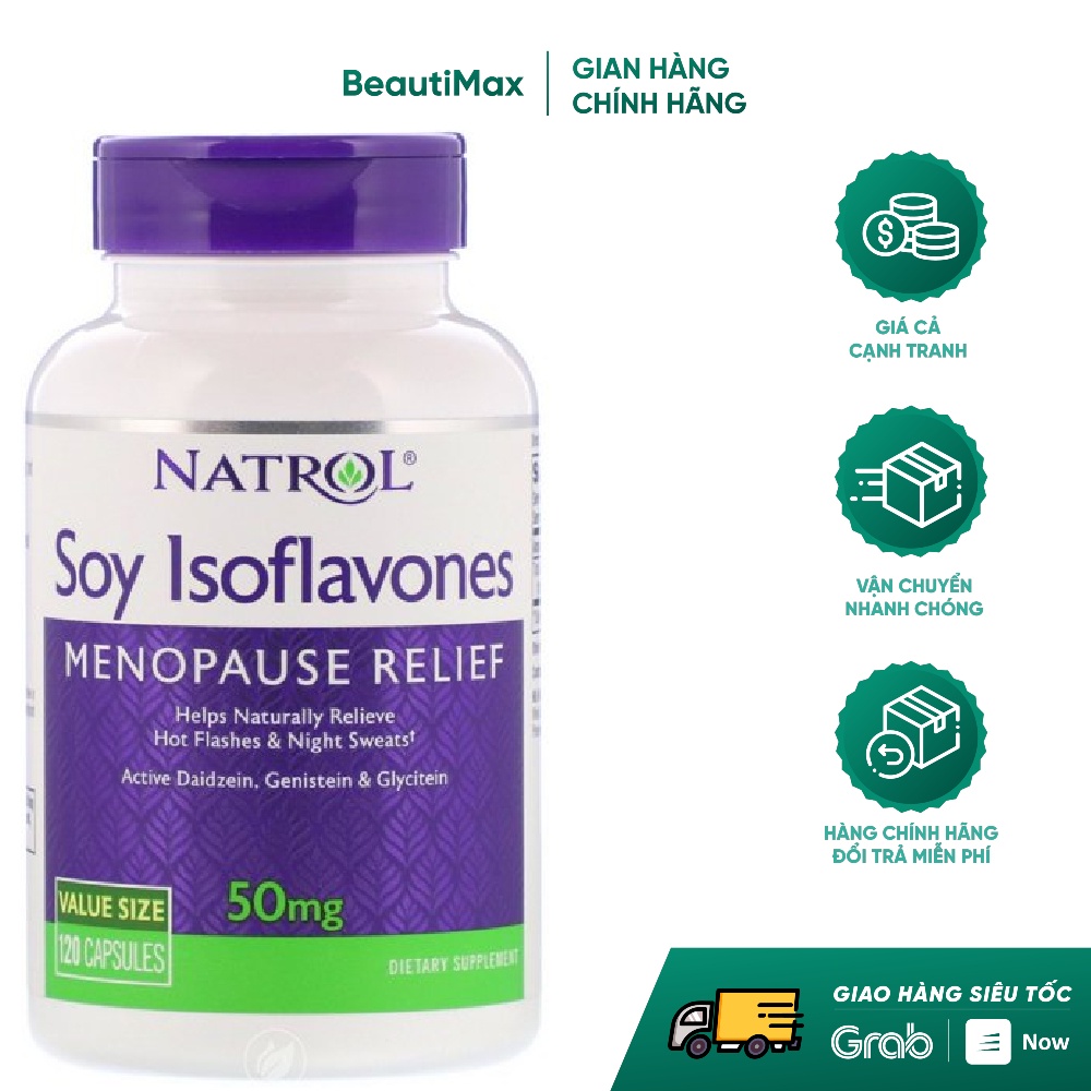Tinh chất mầm đậu nành Natrol Soy Isoflavones 50mg 120 viên beautimax