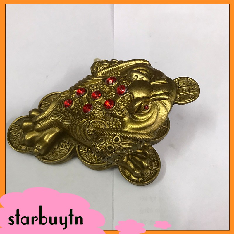 Cóc cuốn thư 3 chân phong thuỷ bằng đồng