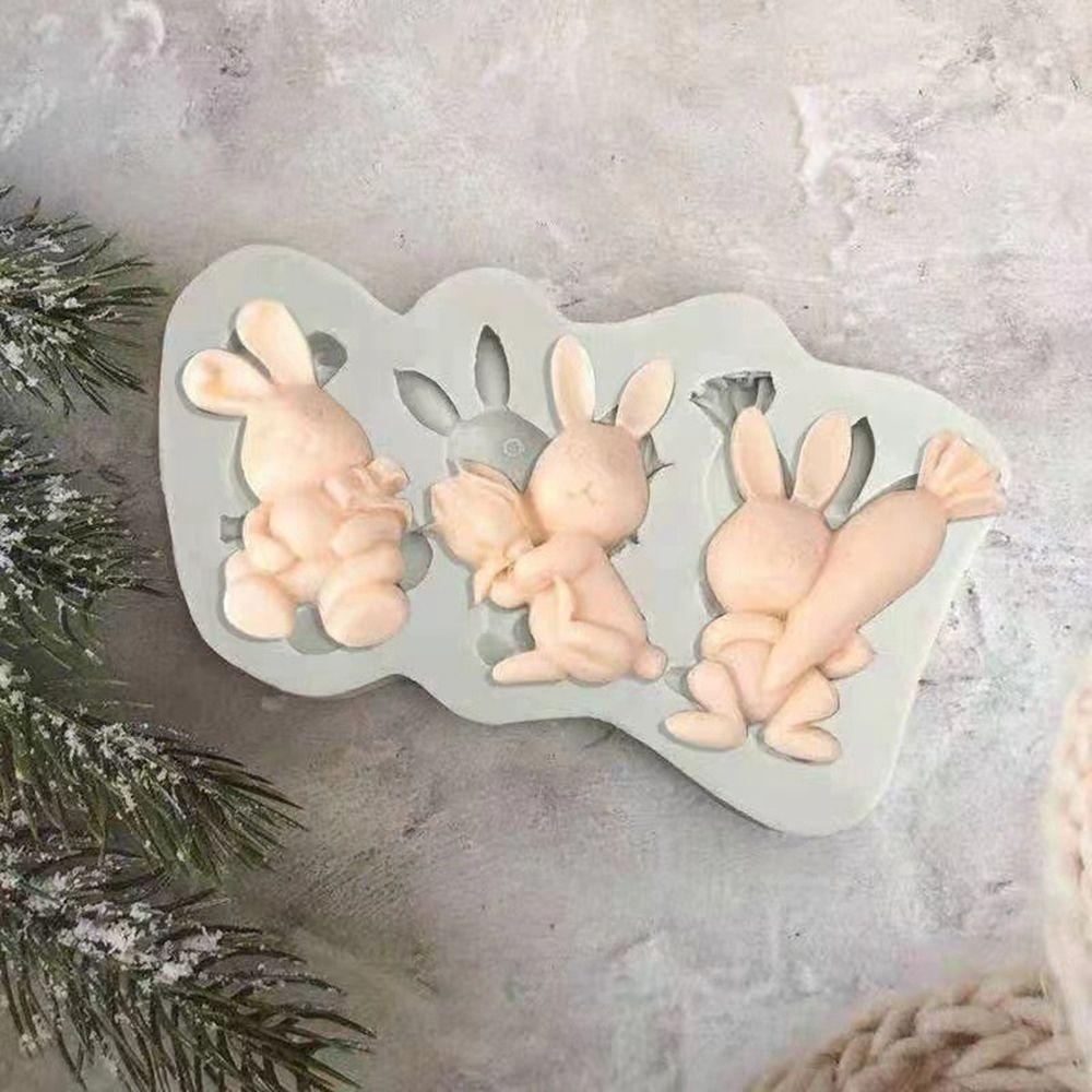 Khuôn Silicone Làm Bánh Tạo Hình Thỏ 3D Độc Đáo Tiện Dụng