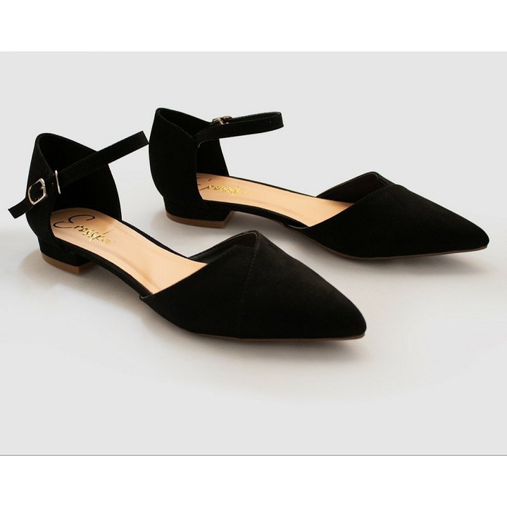 giày búp bê mũi nhọn màu đen big size size lớn SIZE 40 41 42 43