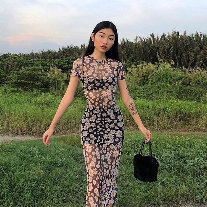 váy hoa cúc xuyên thấu. ảnh thật cuối