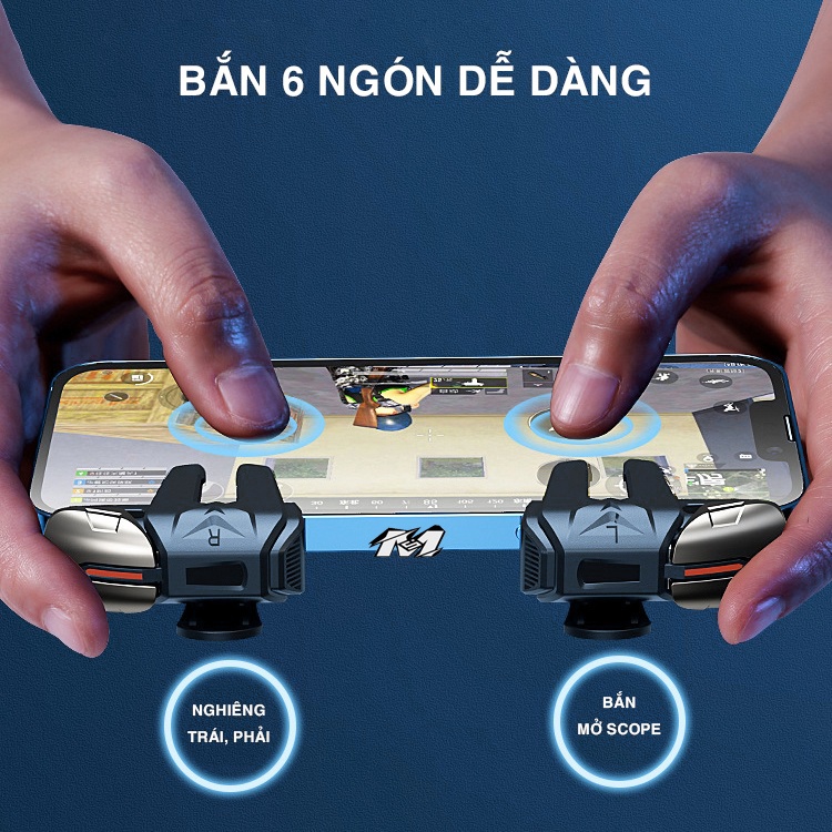 🆔Nút hỗ trợ bắn FF Pubg Rules of Survival,...G21 Phụ kiện chơi game 6 ngón 4 nút mới tay cầm gaming điện thoại siêu nhạy