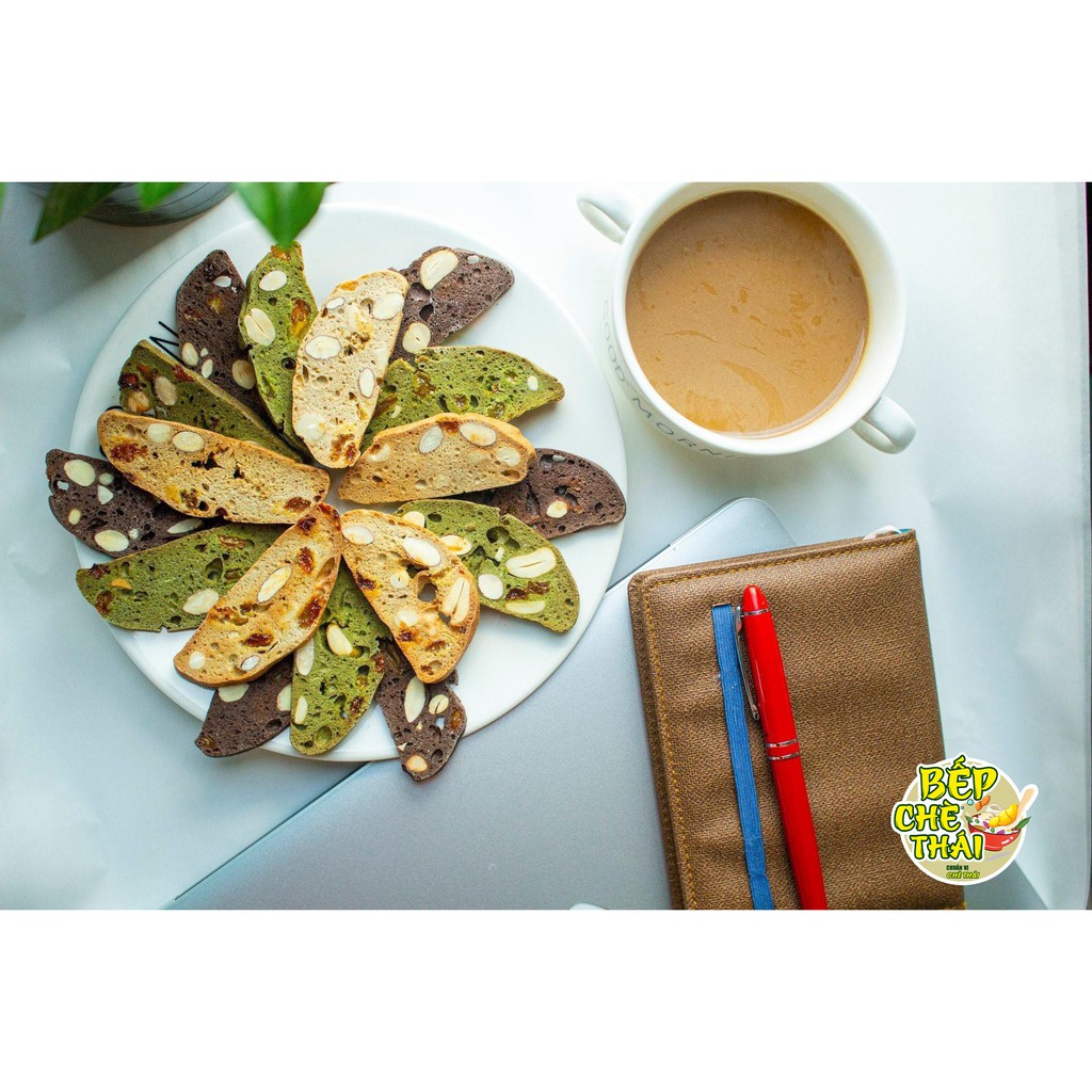 Bánh Biscotti Ăn Kiêng Mix 3 Vị - Vani, Chocolate, Matcha BẾP CHÈ THÁI