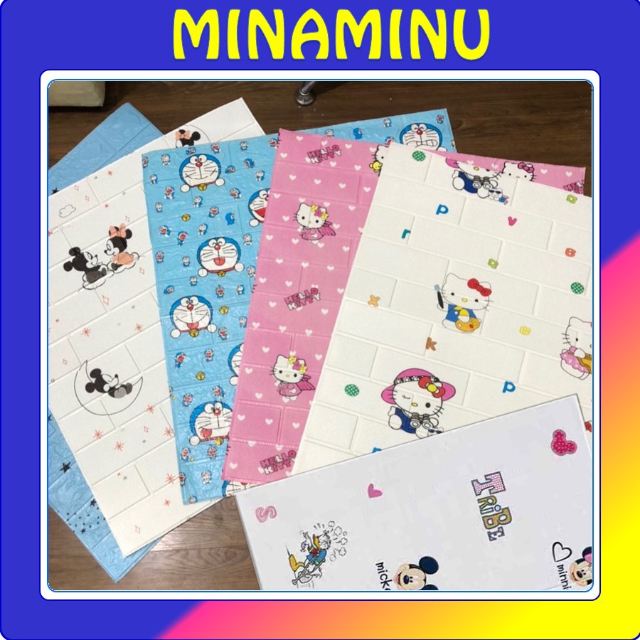 Xốp dán tường 3d trẻ em họa tiết hoạt hình khổ lớn 70 x 77 cm - MINAMINU | BigBuy360 - bigbuy360.vn