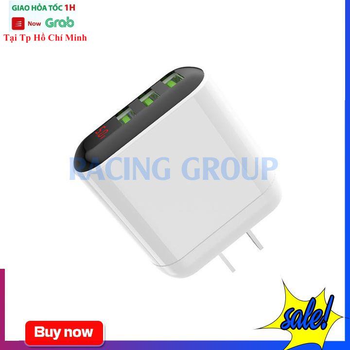 Củ Sạc Nhanh Hoco HK1 Có 3 Cổng USB 5A Có Led Hiển Thị - Bảo Hành 12 Tháng