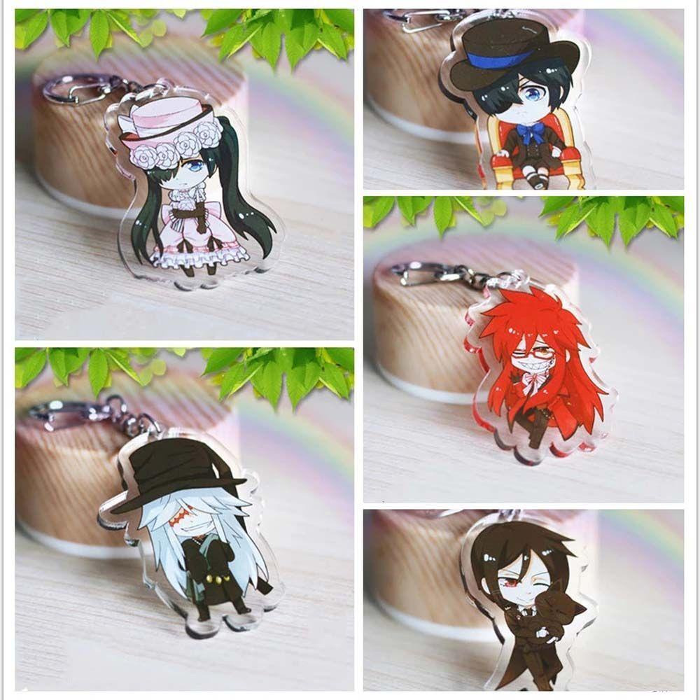 Móc Chìa Khóa Hình Nhân Vật Anime Hai Mặt Figrue Grell Sutcliff Sebastian Kuroshitsuji