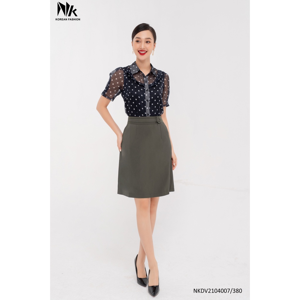 Chân Váy Công Sở NK Fashion Dáng Chữ A Kèm Đai Bọc Sườn Chất Liệu Nhập Hàn Cao Cấp NKCV2104007