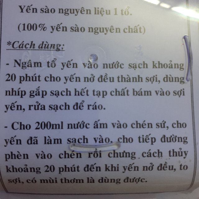 [Mã 267FMCGSALE giảm 8% đơn 500K] 30gr yến sào thô vỡ. yến thô bể nhẹ tặng kèm đồ chưng | BigBuy360 - bigbuy360.vn